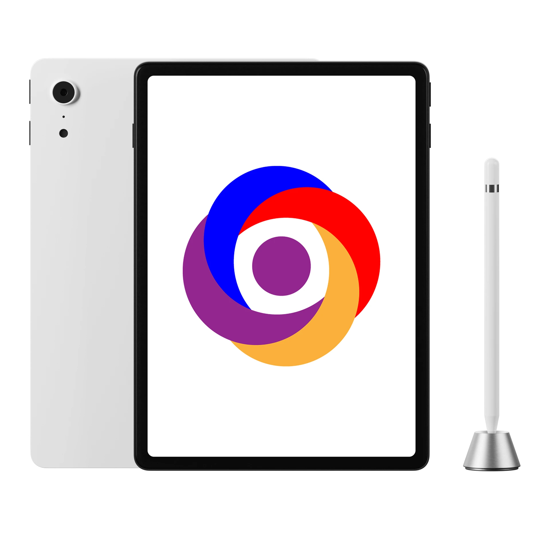 Logo OneSite aplicado en mockup de tablet con stylus