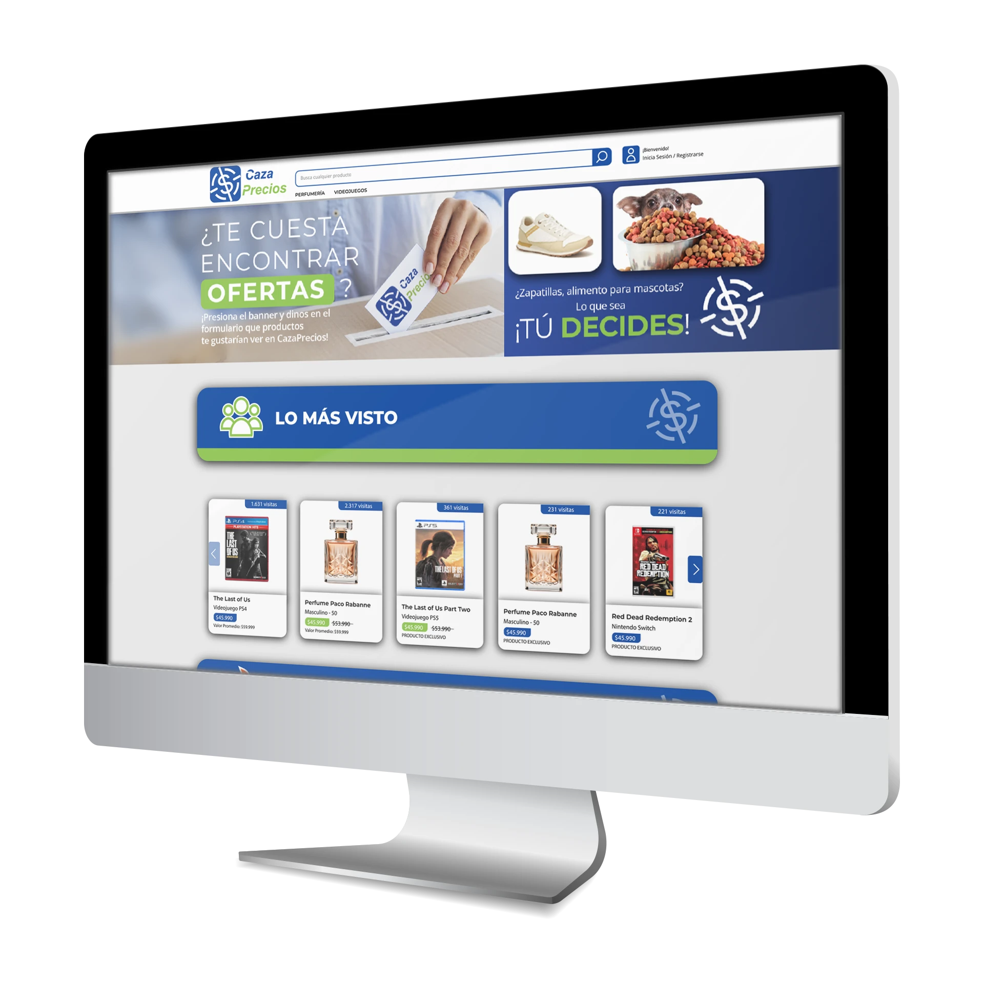 Inicio CazaPrecios en monitor Mac