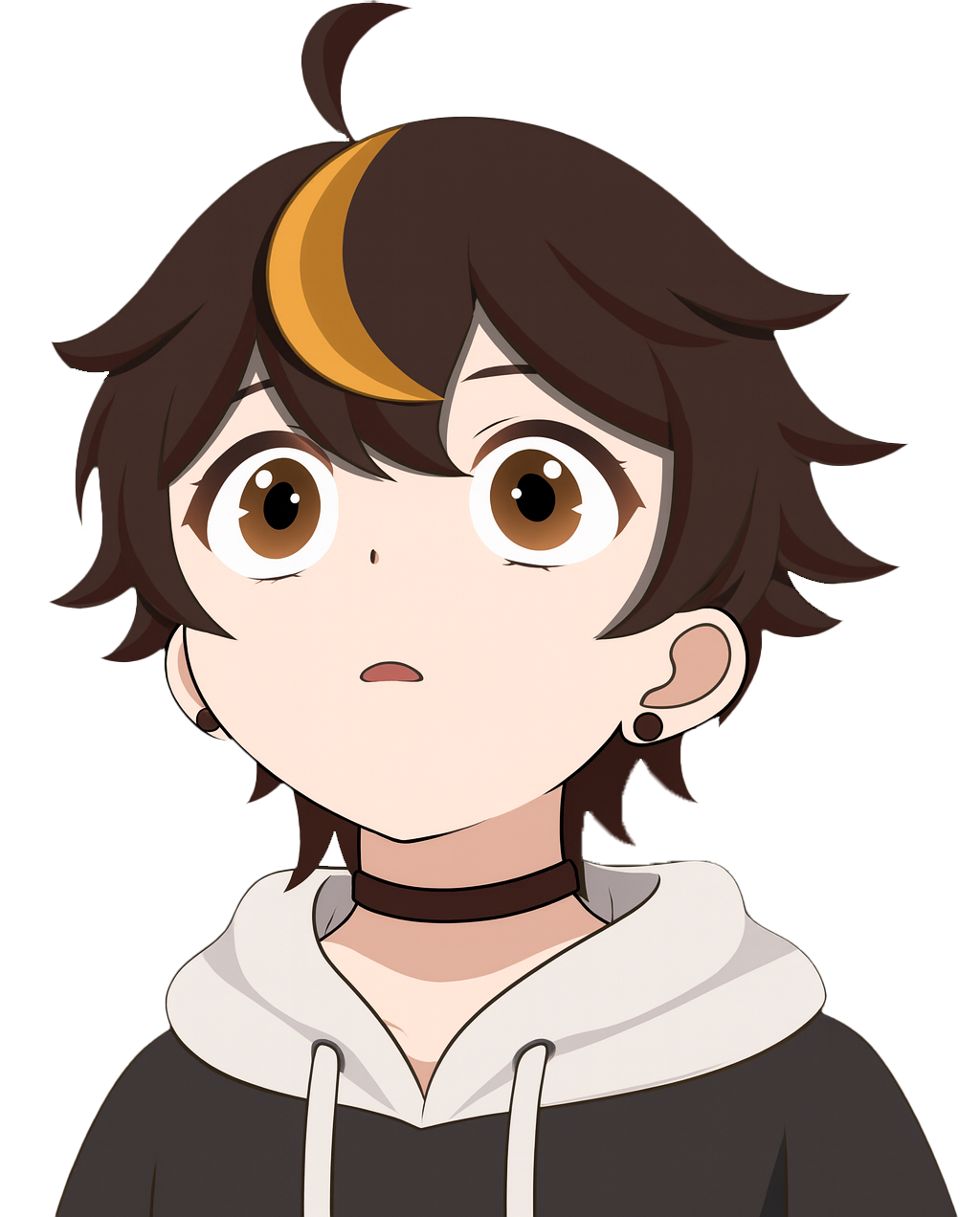 Avatar VTuber KrayVT estilo anime con fondo transparente