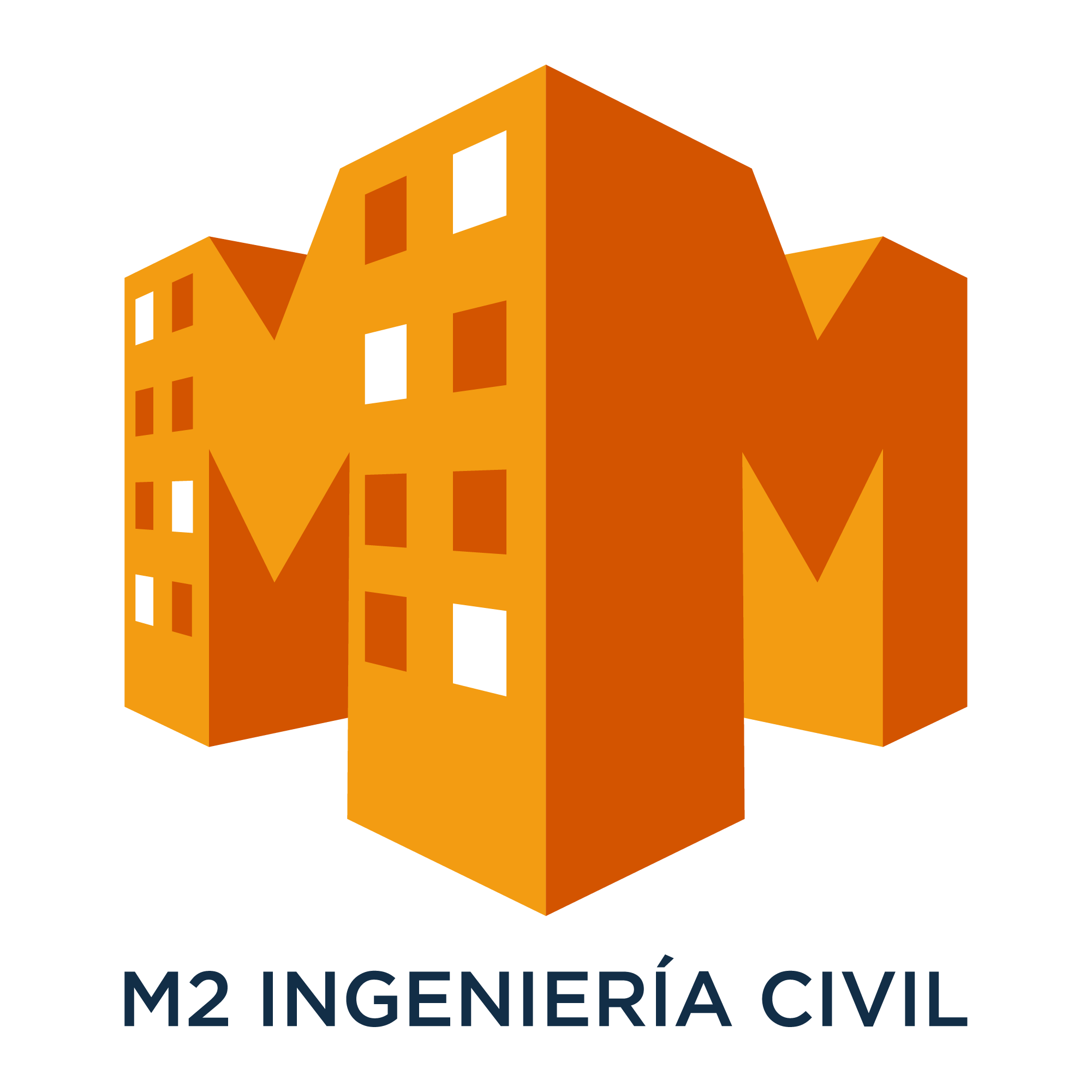 Logo M2 Ingeniería Civil diseñado para empresa de construcción en Chile